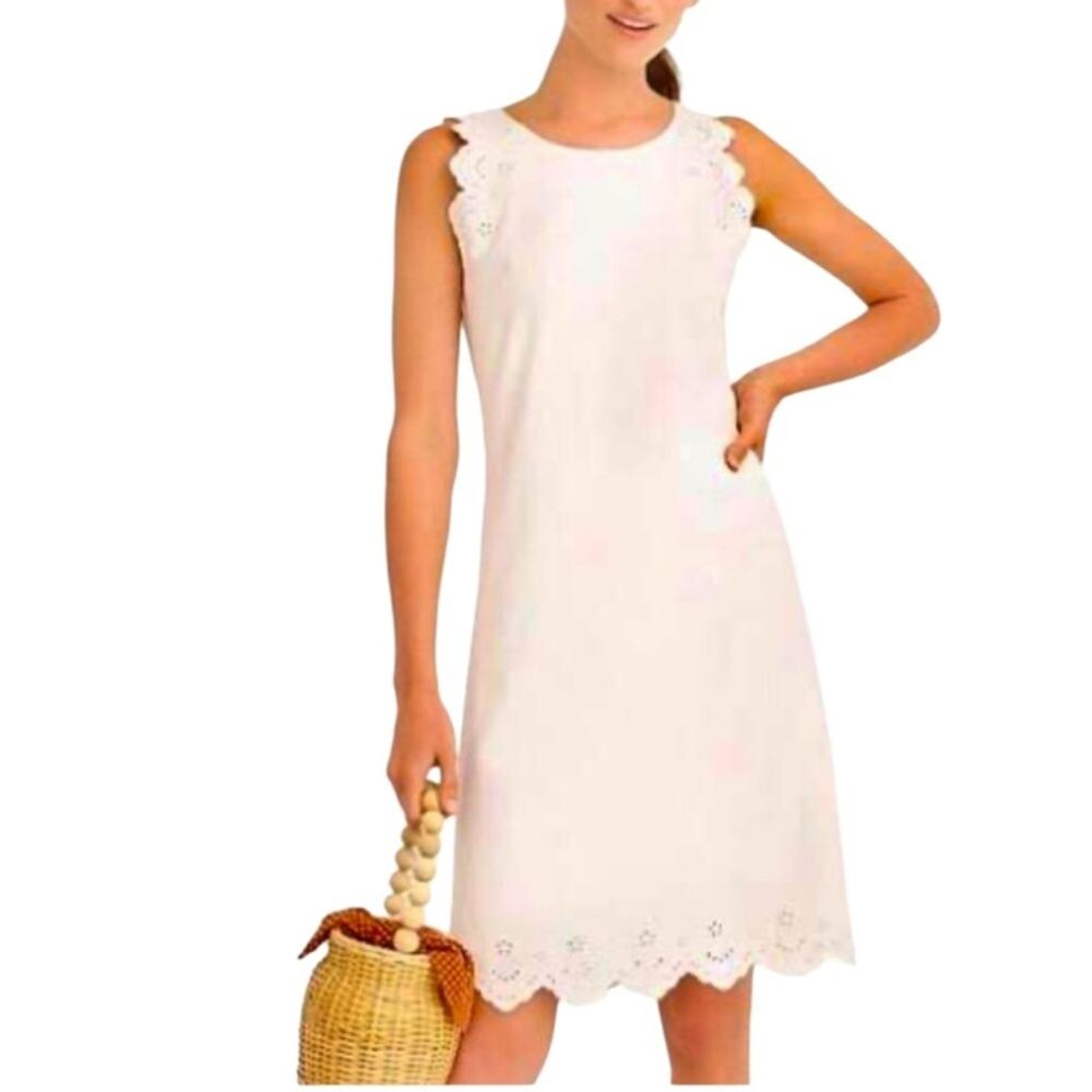 J. Crew Sleeveless Knit Dress With Eyelet Trim Size M